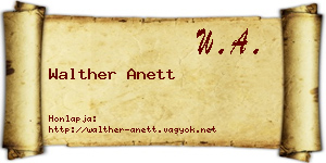Walther Anett névjegykártya